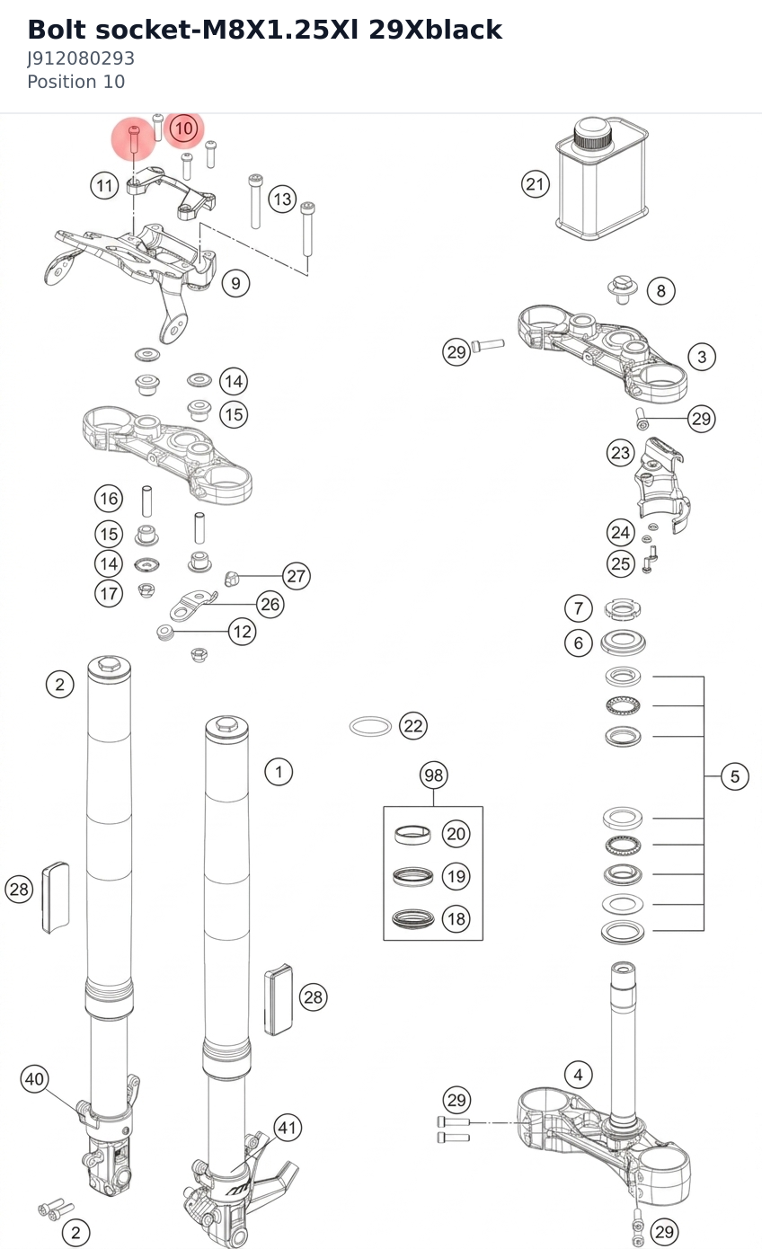 Diagram preview: Bolt socket-M8X1.25Xl 29Xblack (J912080293)