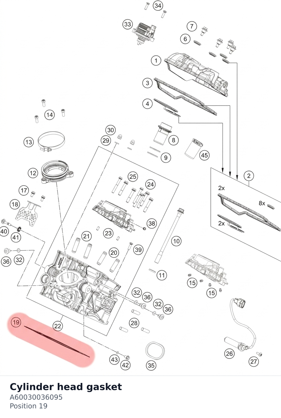 Diagram preview: Cylinder head gasket (A60030036095)