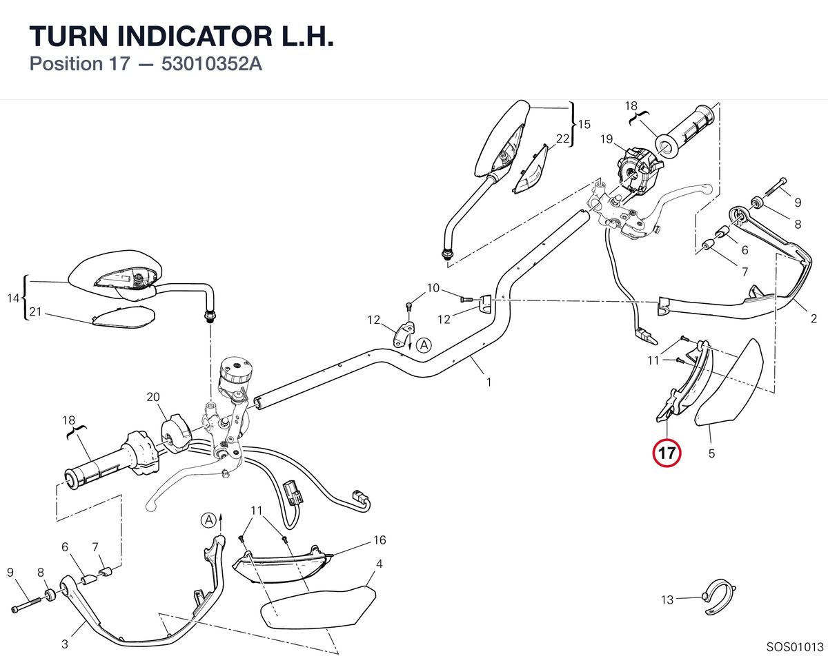 TURN INDICATOR L.H. 53010352A diagram position