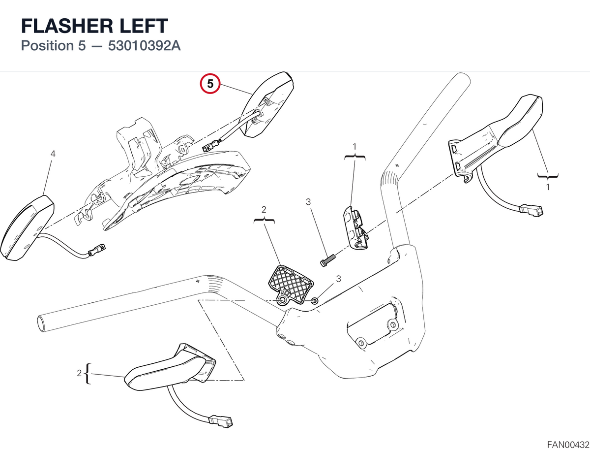 FLASHER LEFT 53010392A diagram position