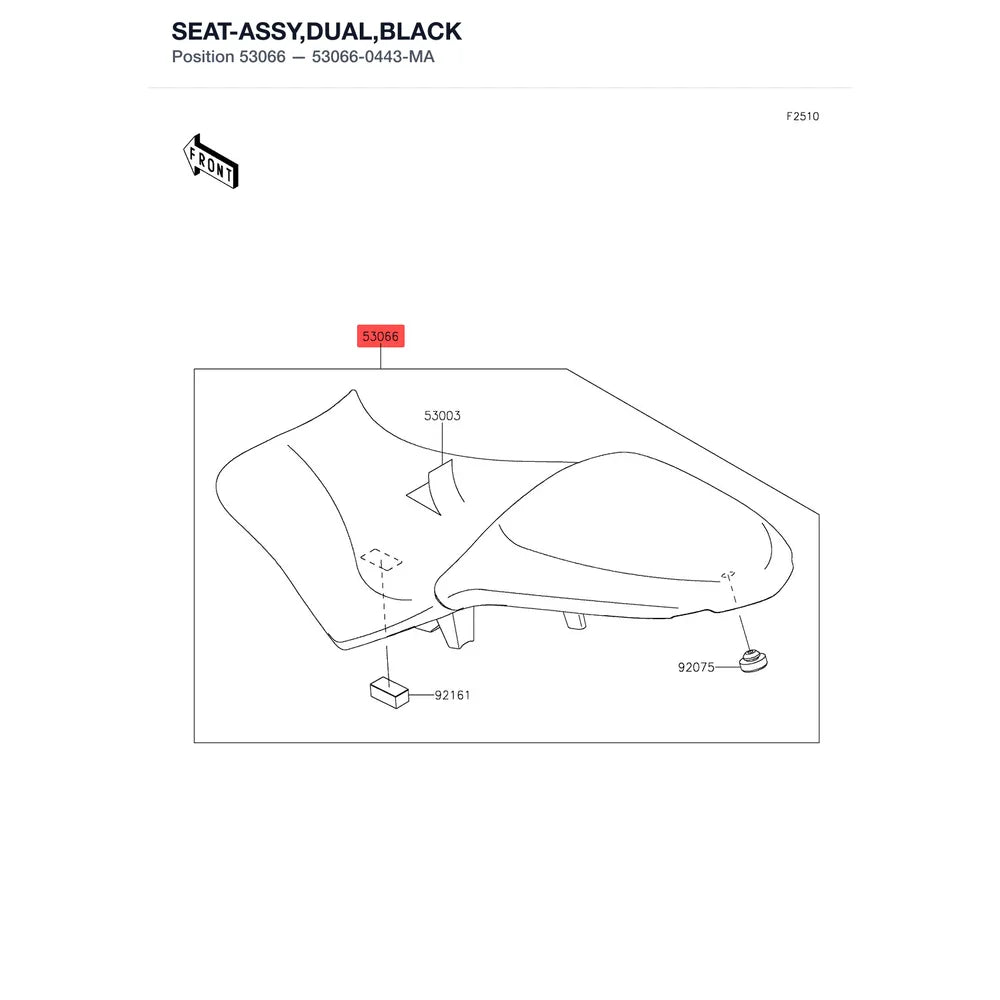 Kawasaki OEM – SEAT-ASSY,DUAL,BLACK product image