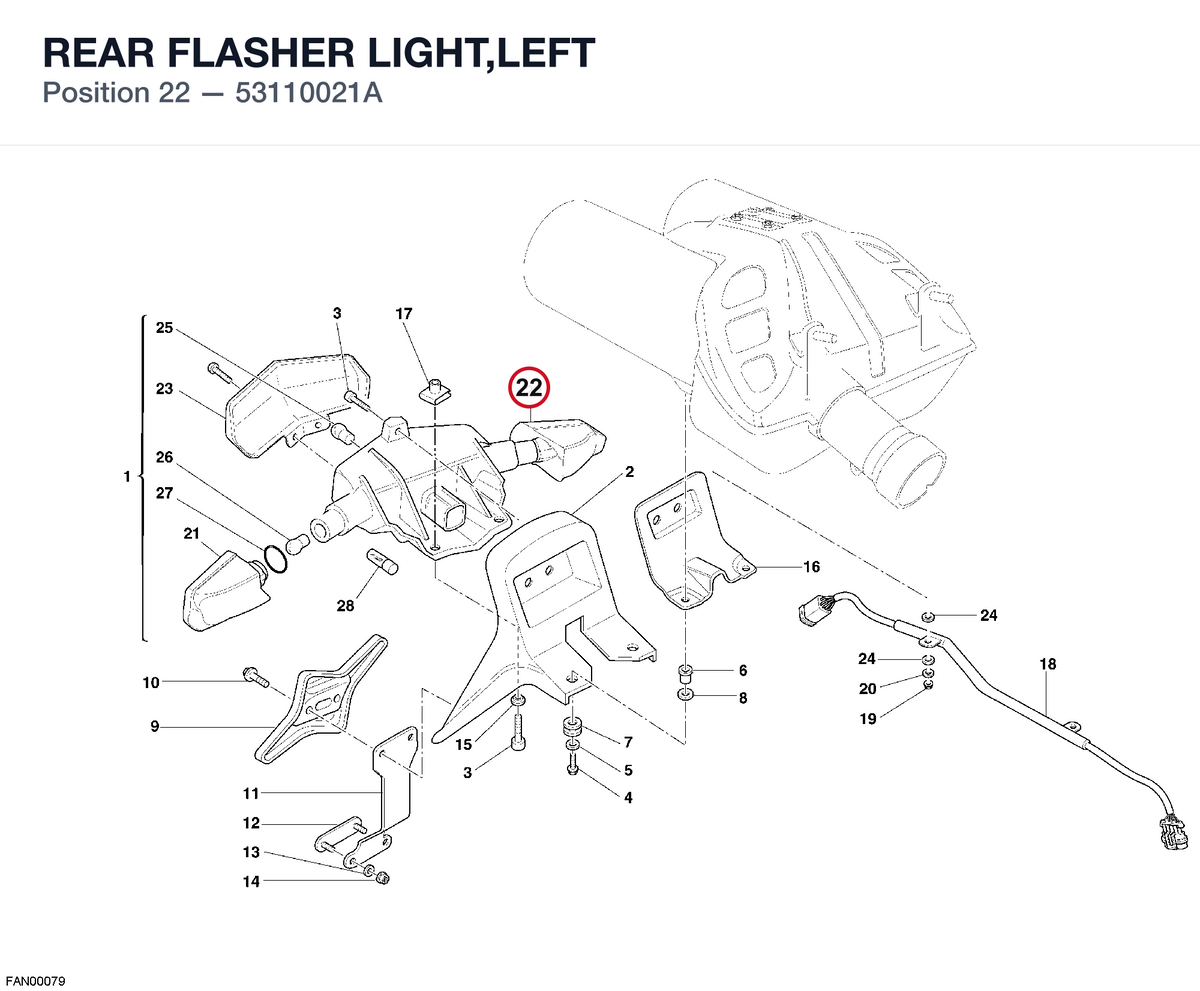REAR FLASHER LIGHT,LEFT