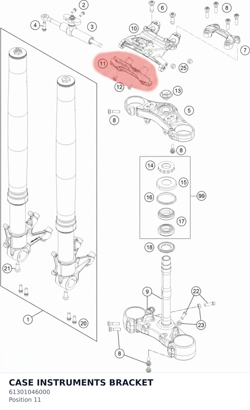 Diagram preview: CASE INSTRUMENTS BRACKET (61301046000)