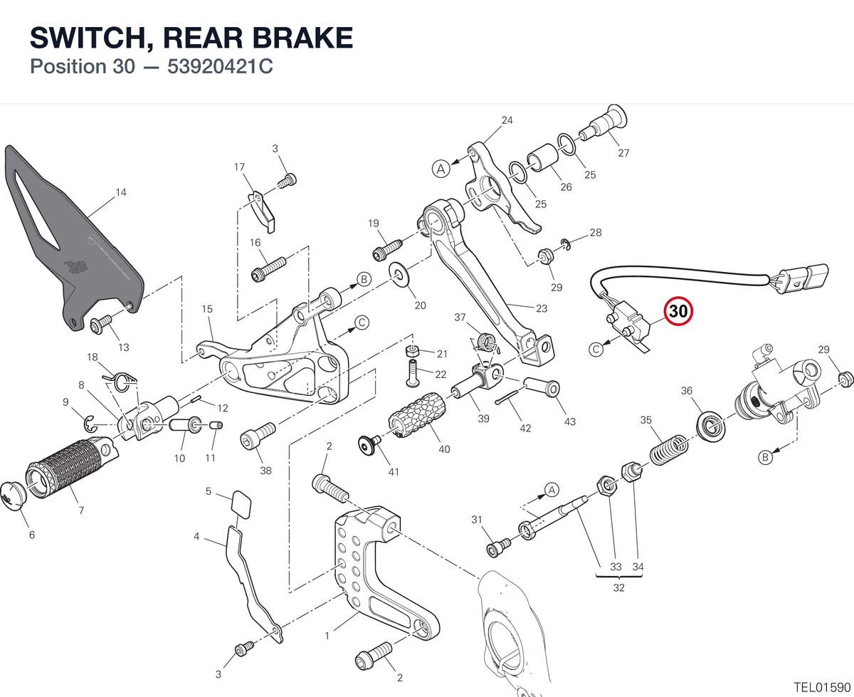 SWITCH, REAR BRAKE 53920421C diagram position