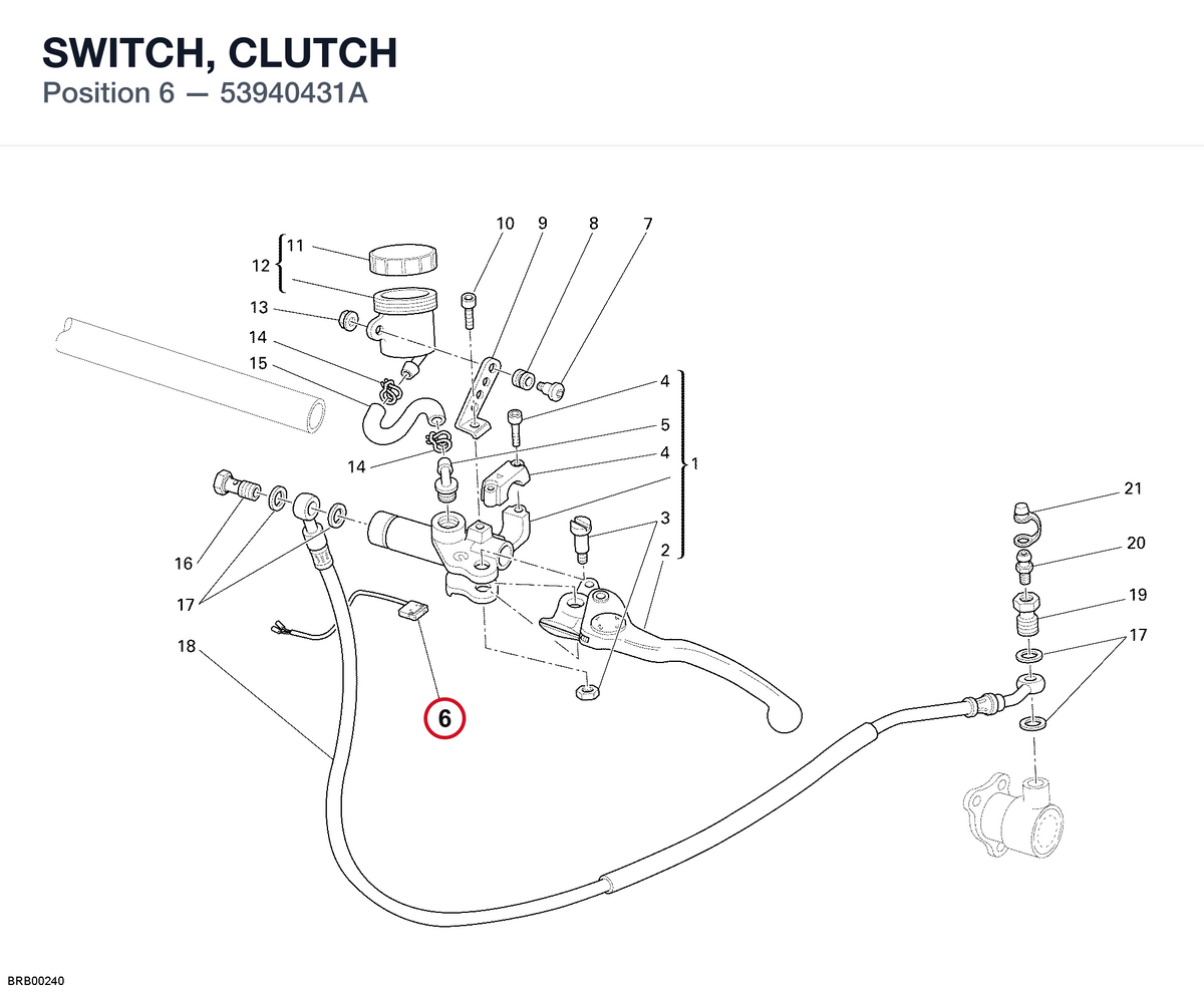 SWITCH, CLUTCH 53940431A diagram position