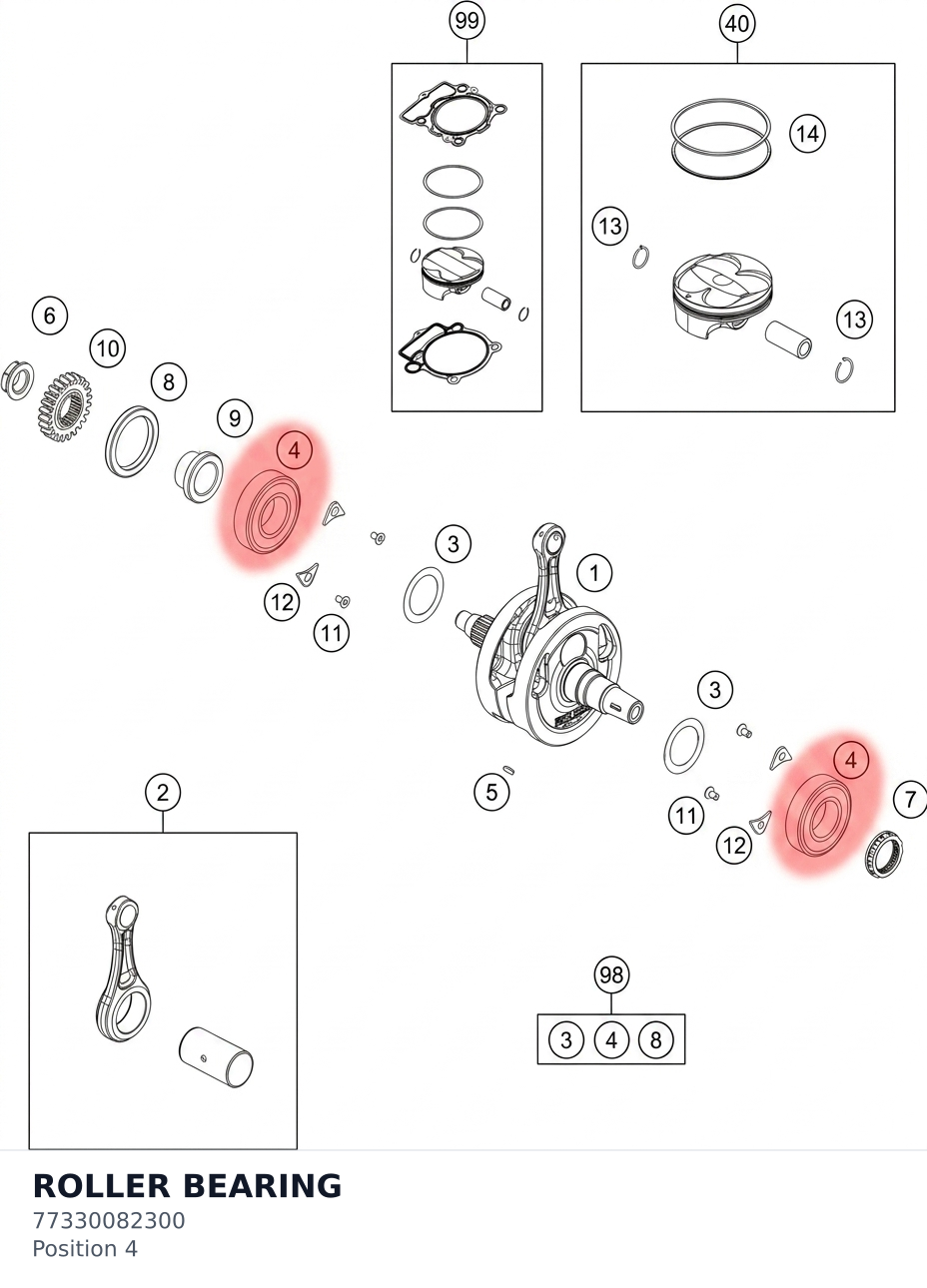 Diagram preview: ROLLER BEARING (77330082300)