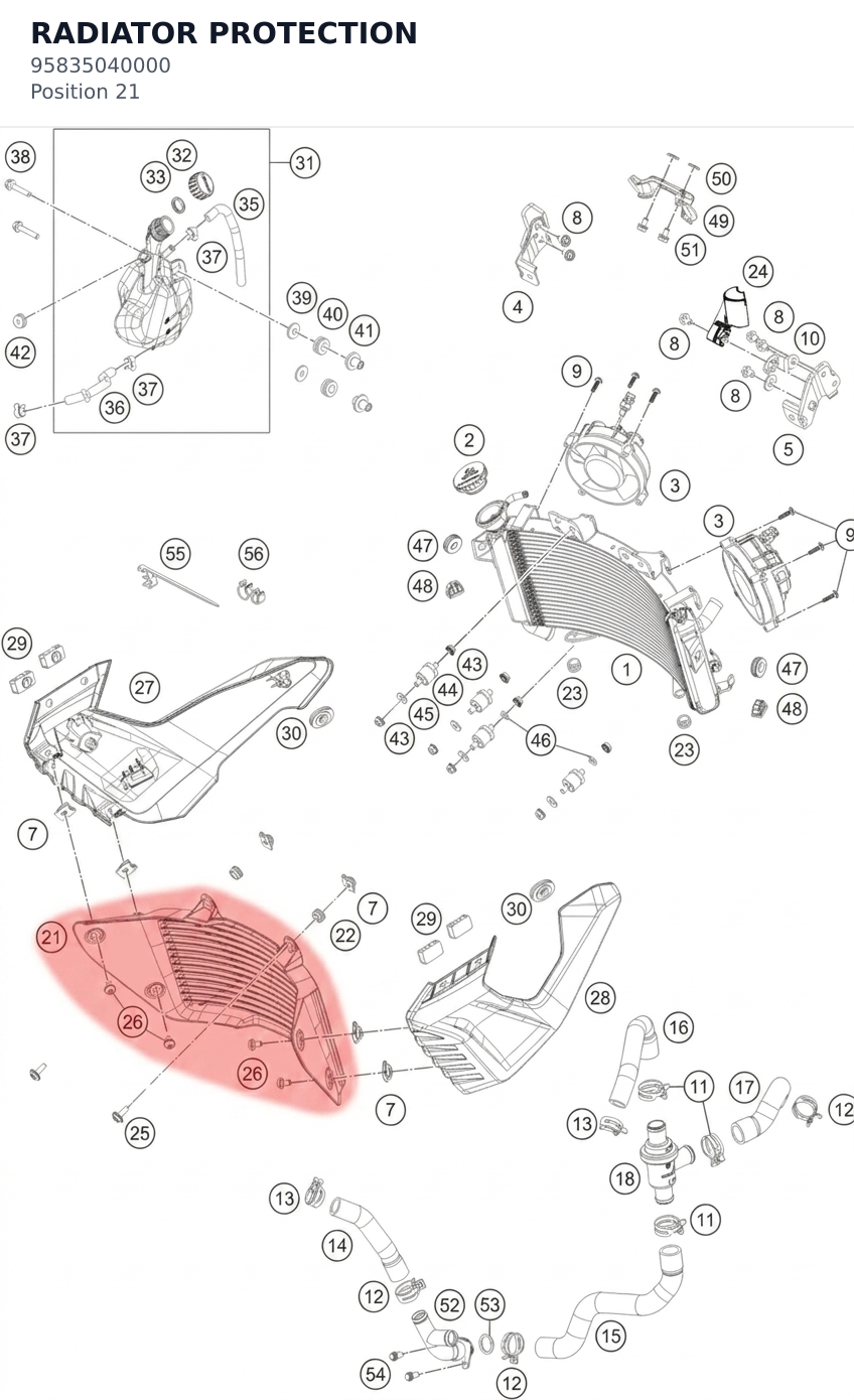 Diagram preview: RADIATOR PROTECTION (95835040000)