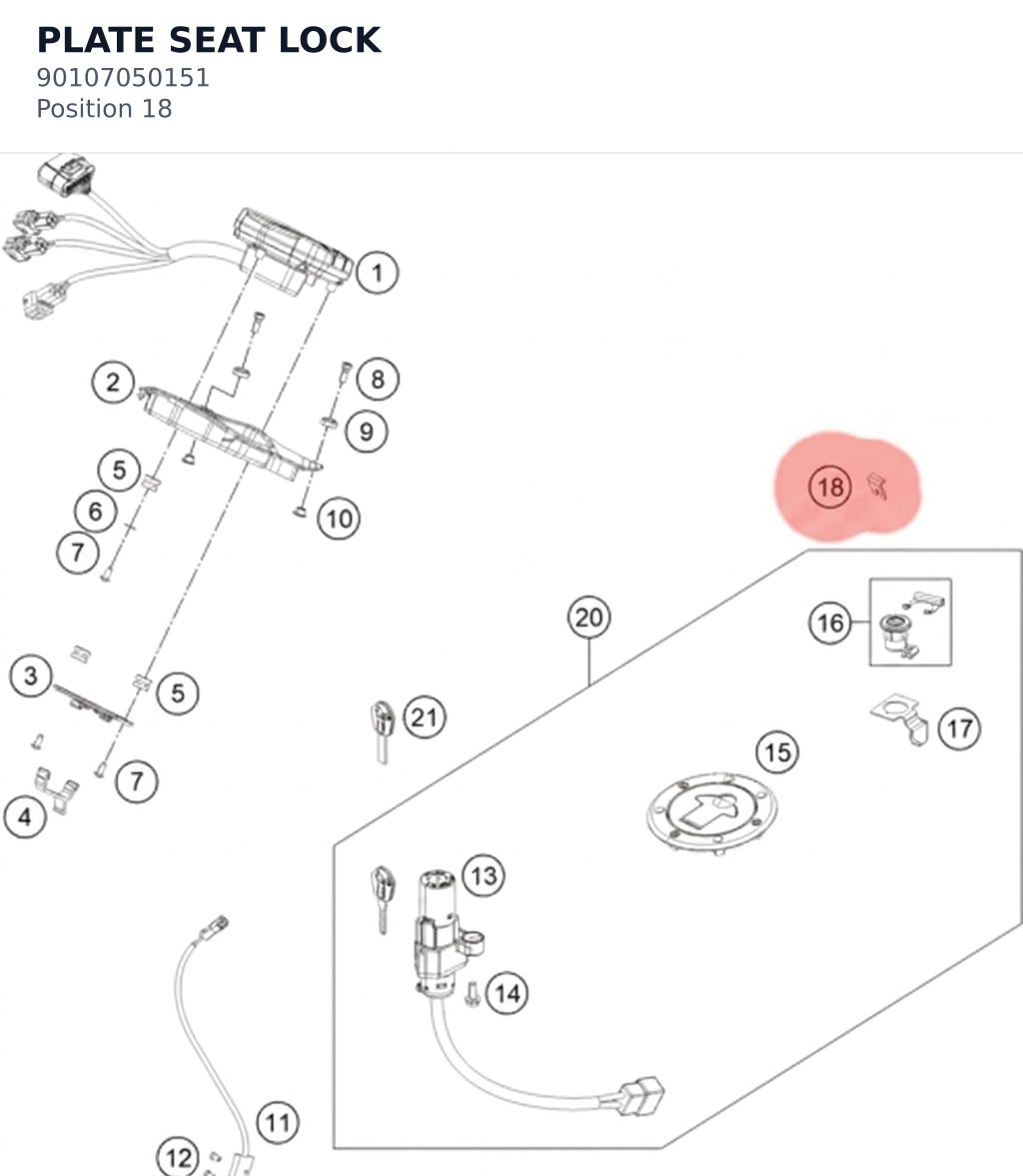 Diagram preview: PLATE SEAT LOCK (90107050151)
