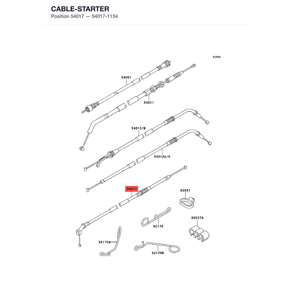 Kawasaki OEM – CABLE-STARTER product image