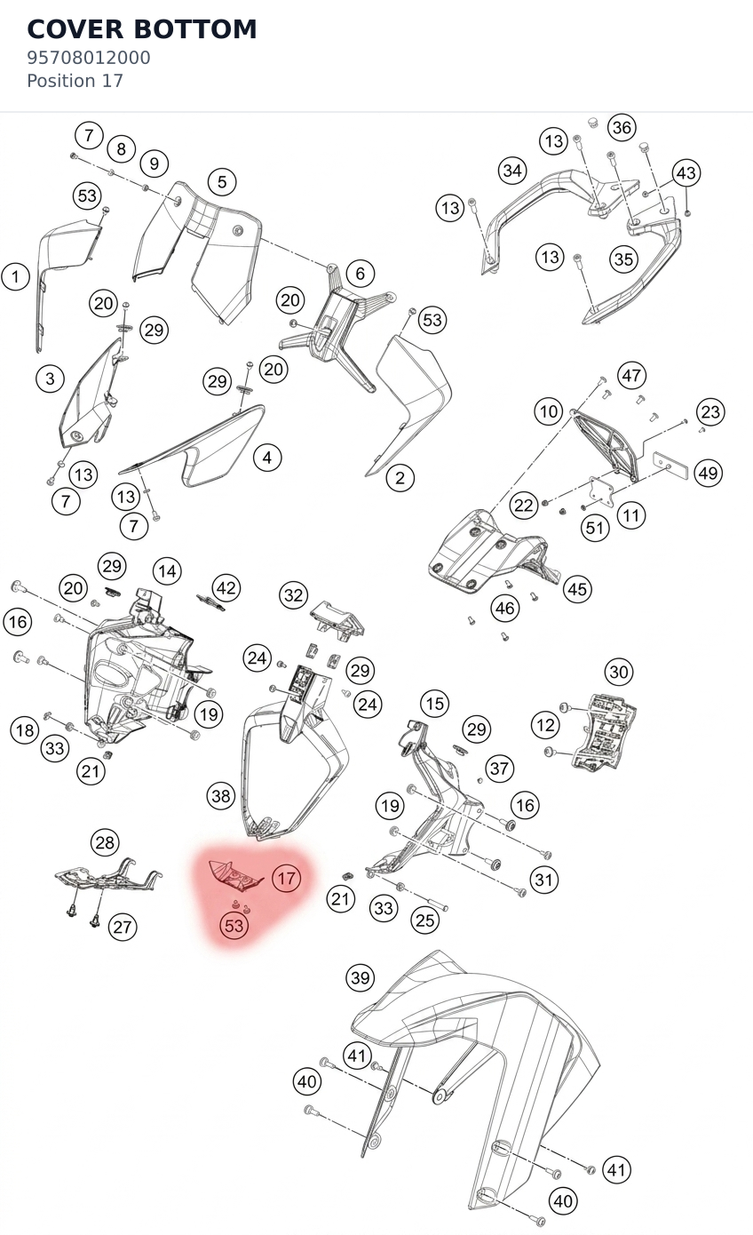 Diagram preview: COVER BOTTOM (95708012000)