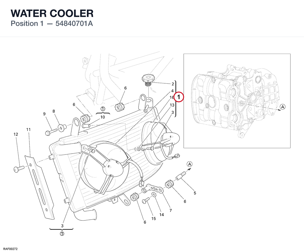 WATER COOLER 54840701A diagram position
