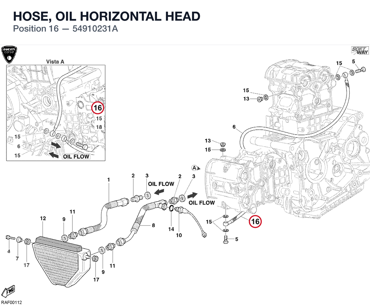 HOSE, OIL HORIZONTAL HEAD
