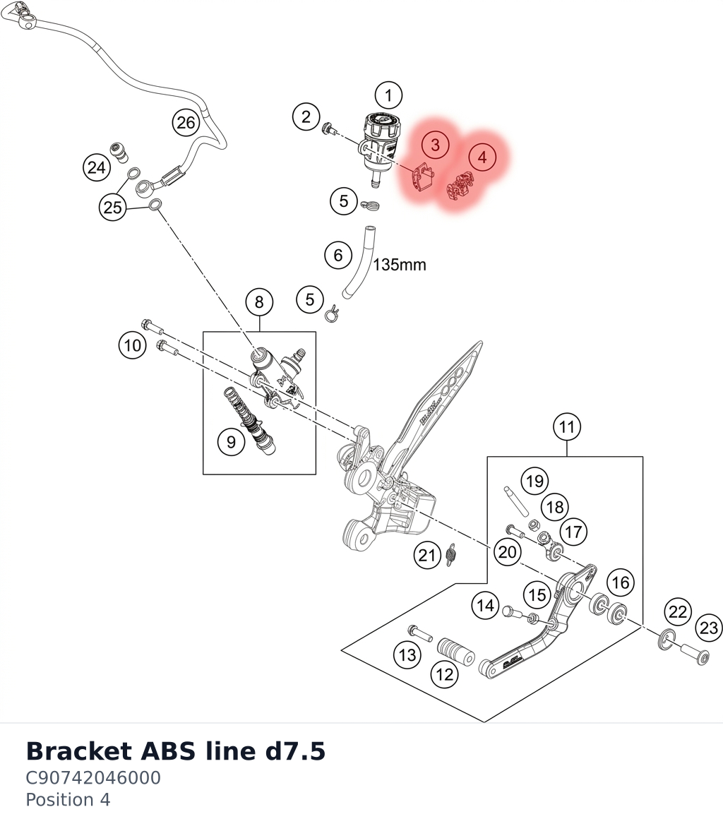 Diagram preview: Bracket ABS line d7.5 (C90742046000)