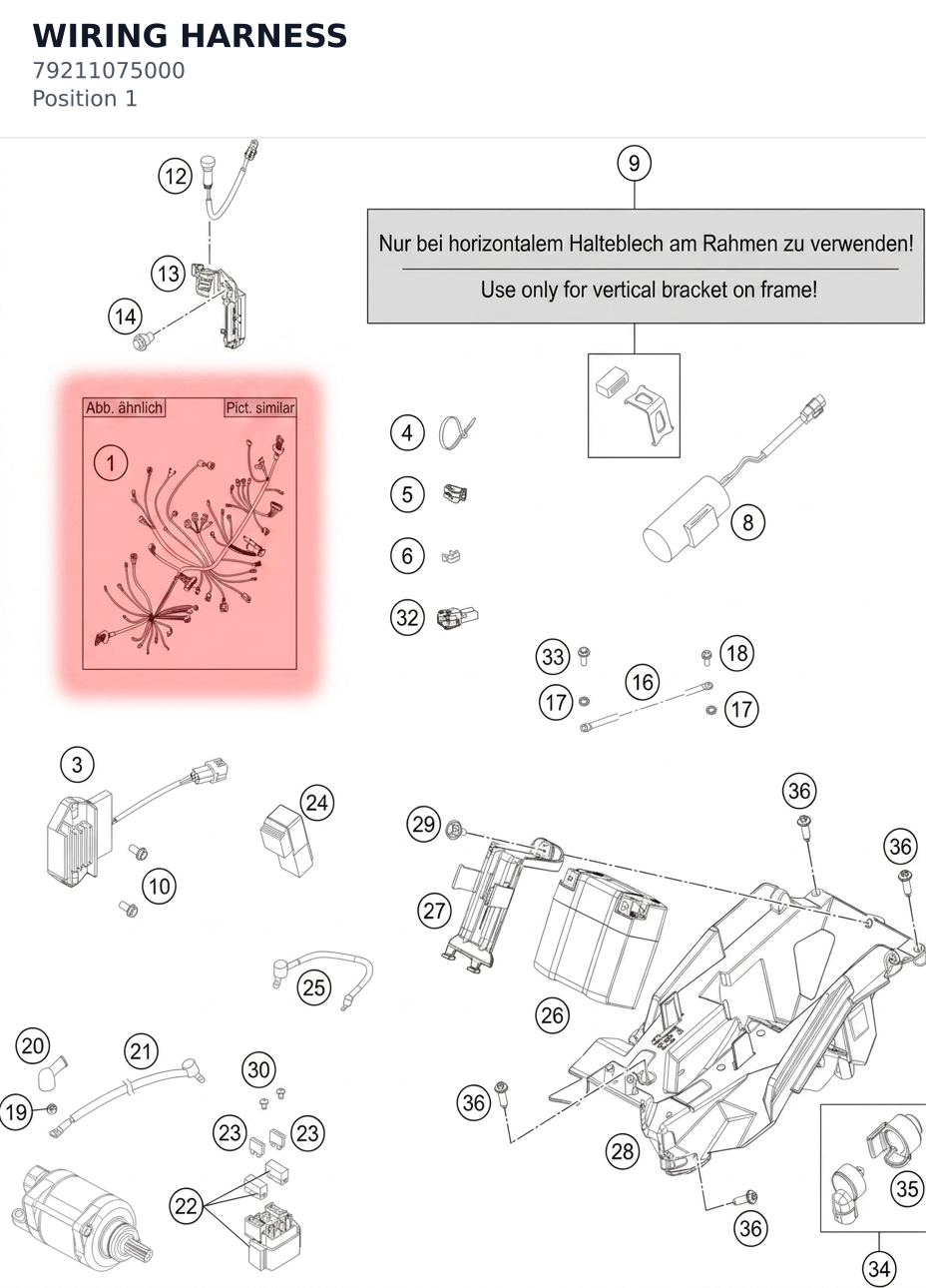 Diagram preview: WIRING HARNESS (79211075000)