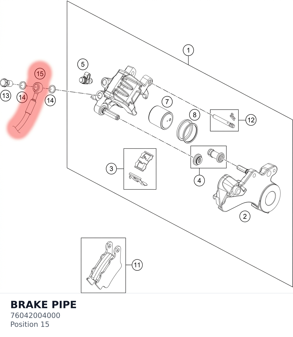 Diagram preview: BRAKE PIPE (76042004000)