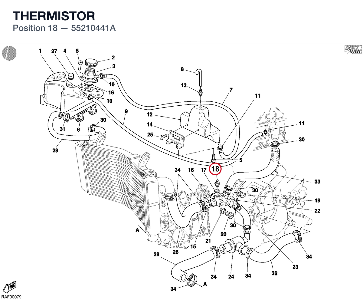 THERMISTOR 55210441A diagram position