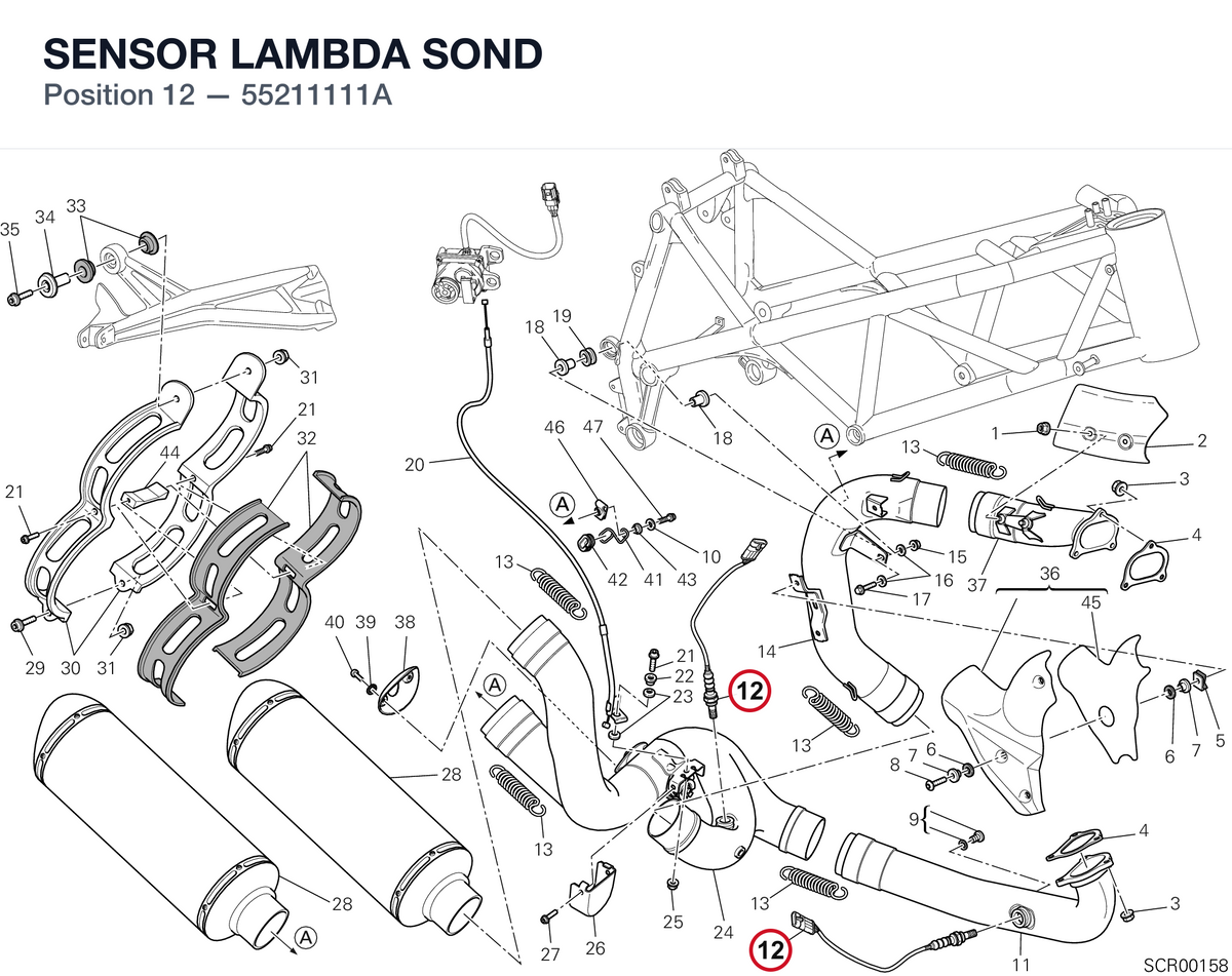 SENSOR LAMBDA SOND 55211111A diagram position