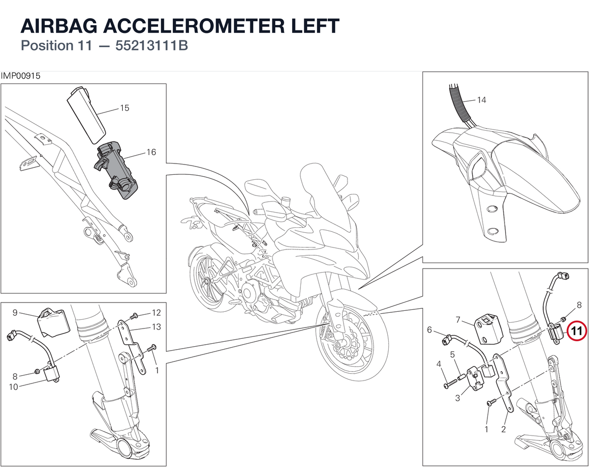 AIRBAG ACCELEROMETER LEFT 55213111B diagram position