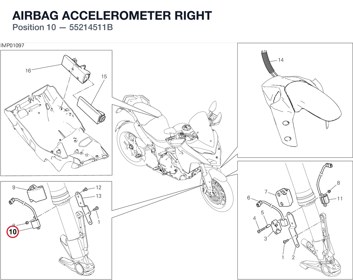 AIRBAG ACCELEROMETER RIGHT 55214511B diagram position