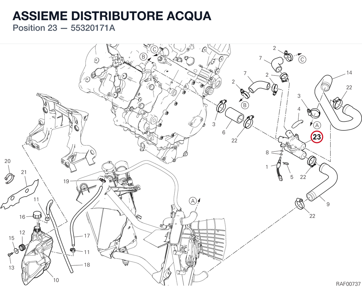 ASSIEME DISTRIBUTORE ACQUA 55320171A diagram position