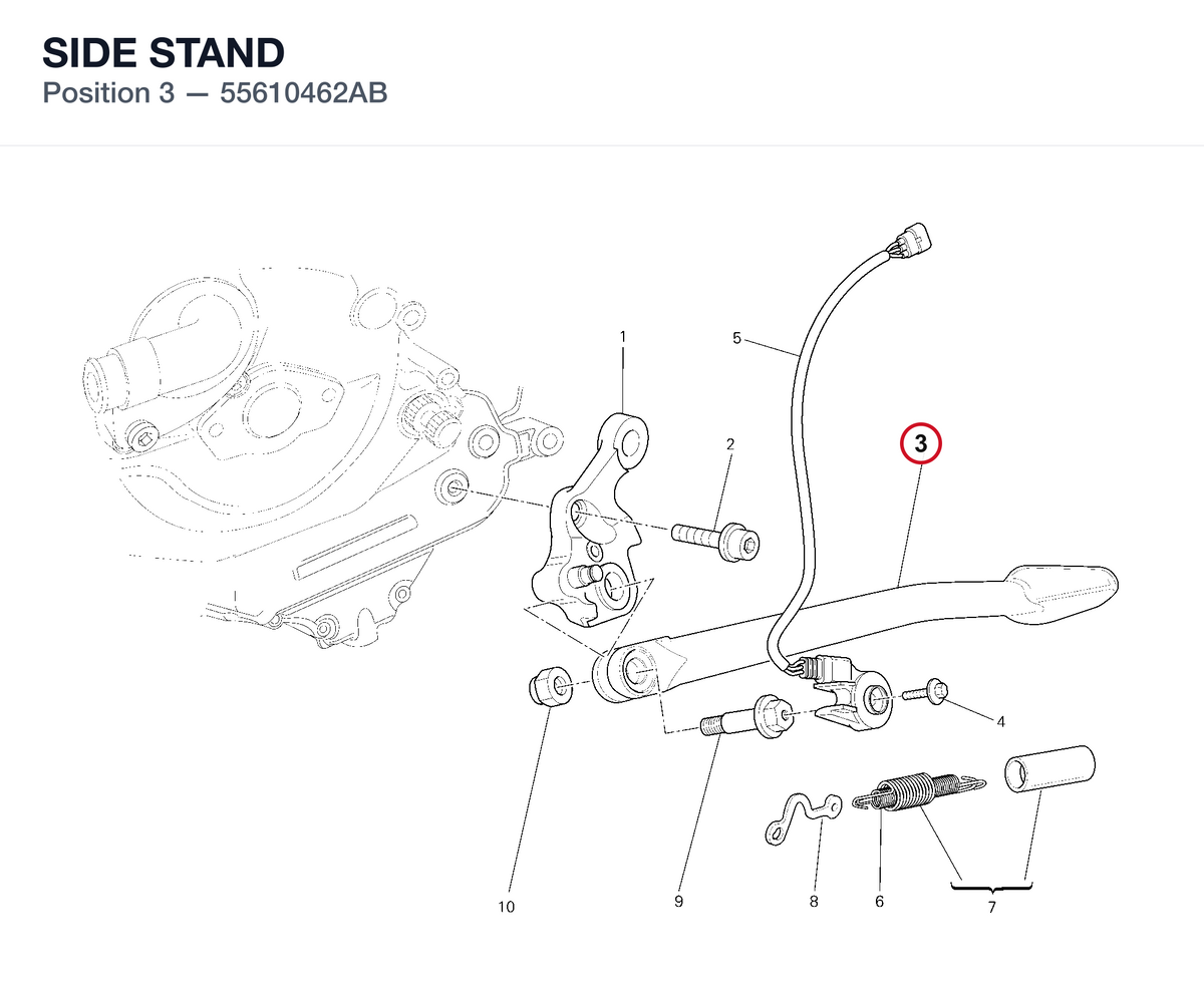 SIDE STAND 55610462AB diagram position