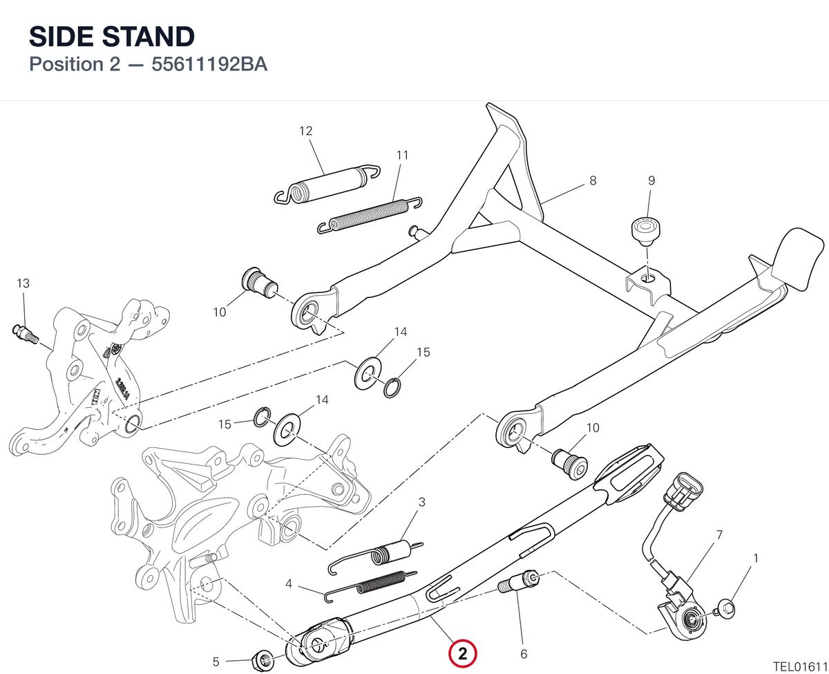 SIDE STAND 55611192BA diagram position
