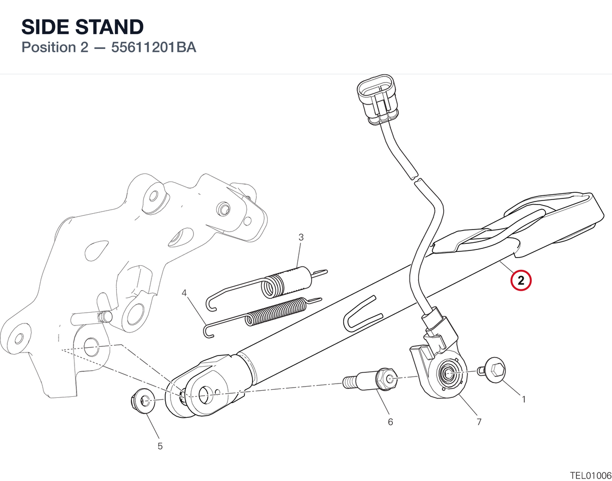 SIDE STAND 55611201BA diagram position