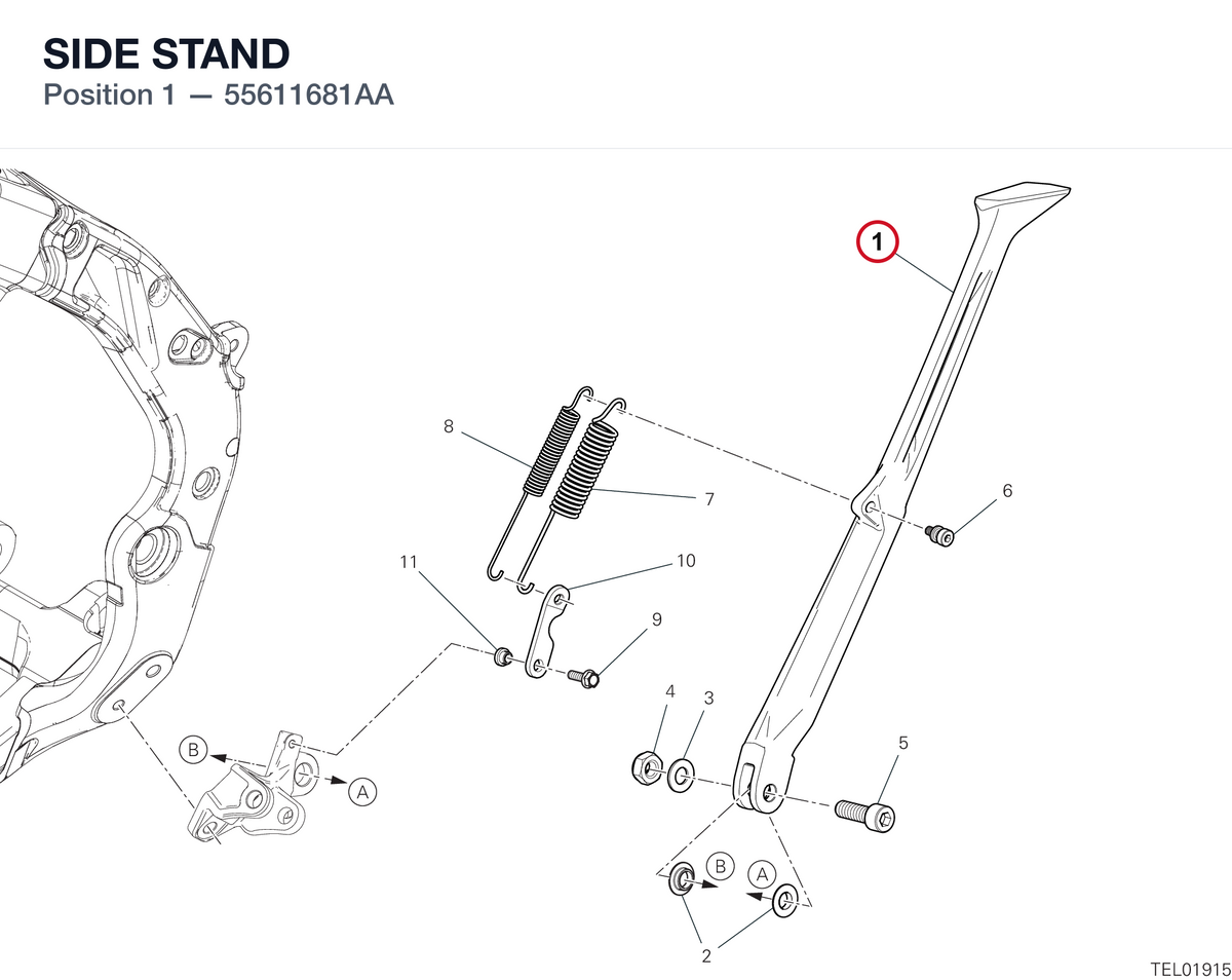 SIDE STAND 55611681AA diagram position