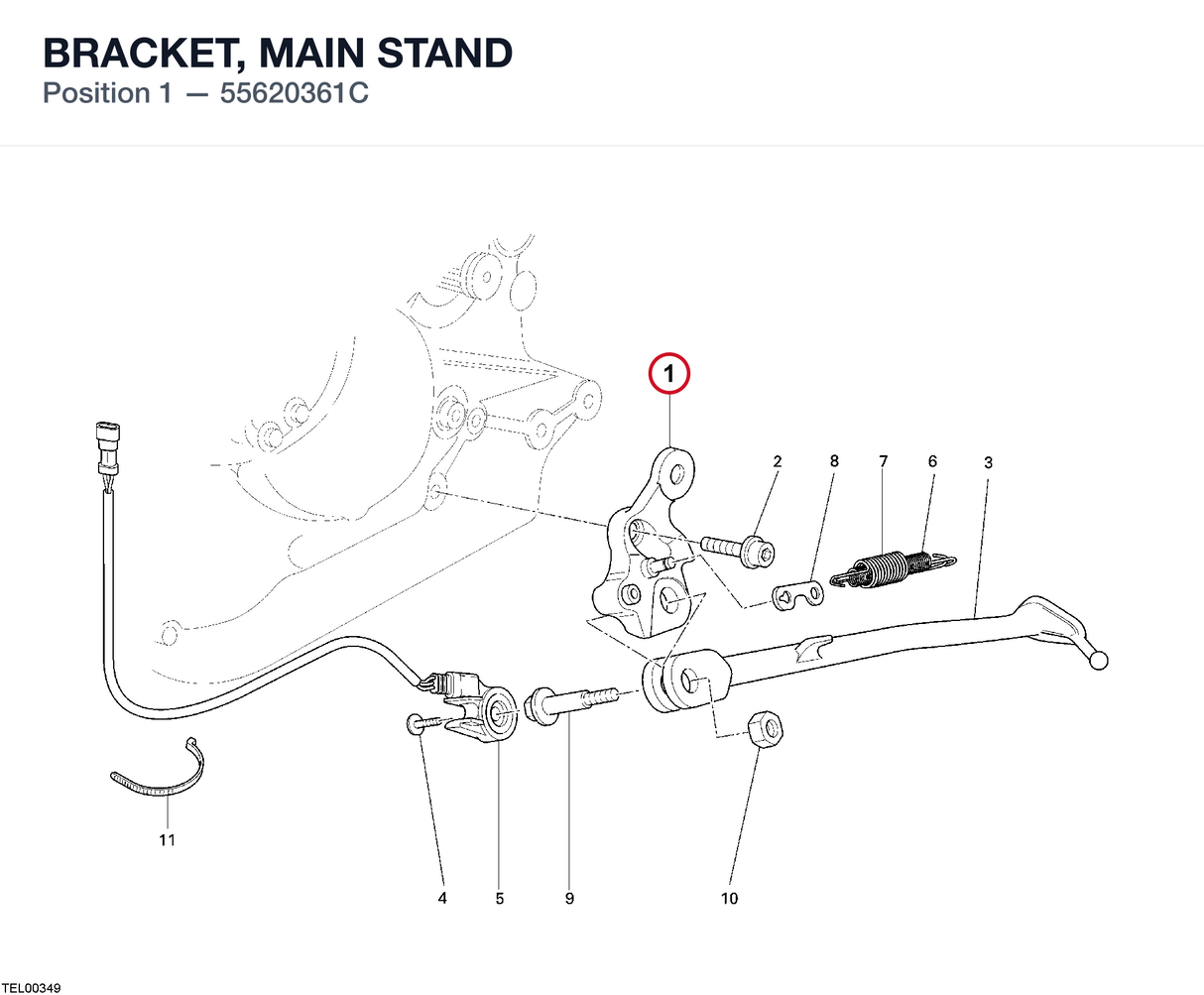 BRACKET, MAIN STAND