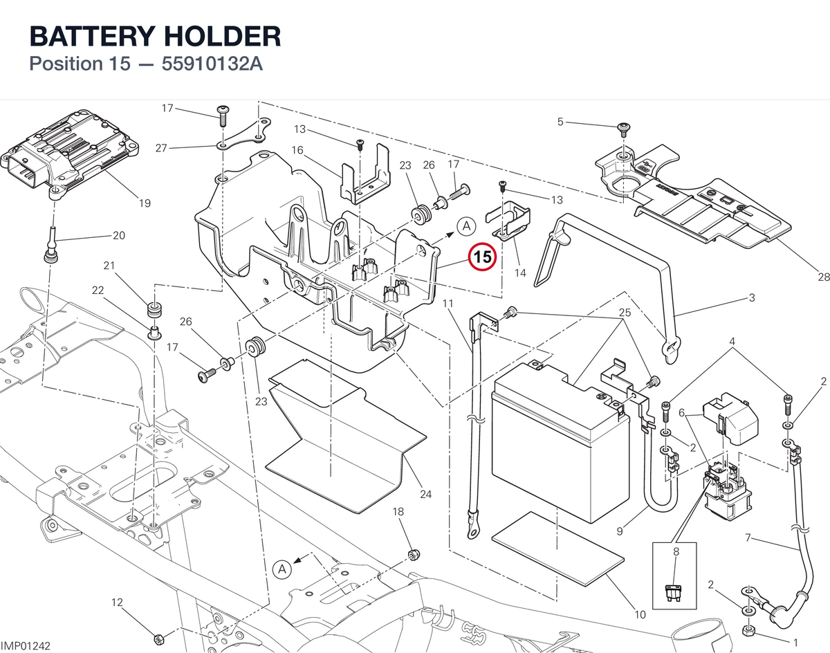 BATTERY HOLDER 55910132A diagram position