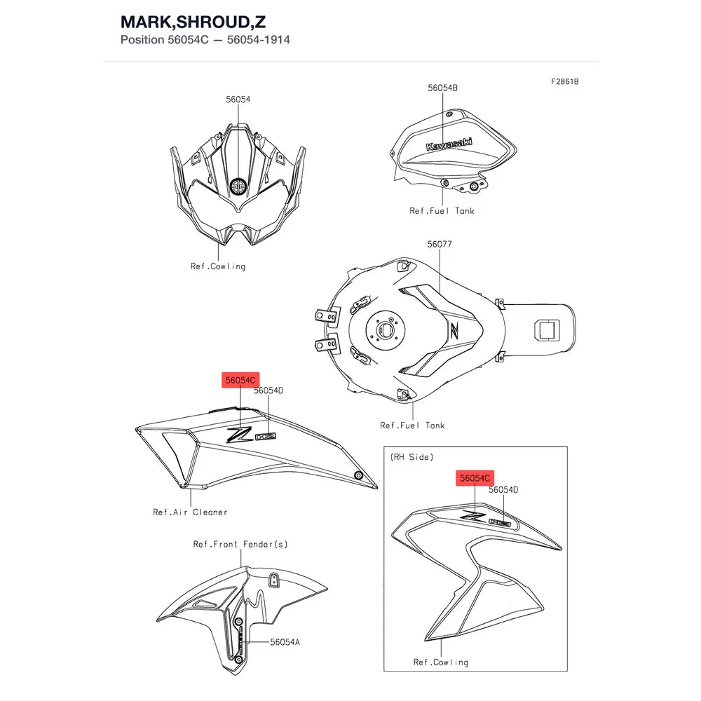 Kawasaki OEM – MARK,SHROUD,Z product image