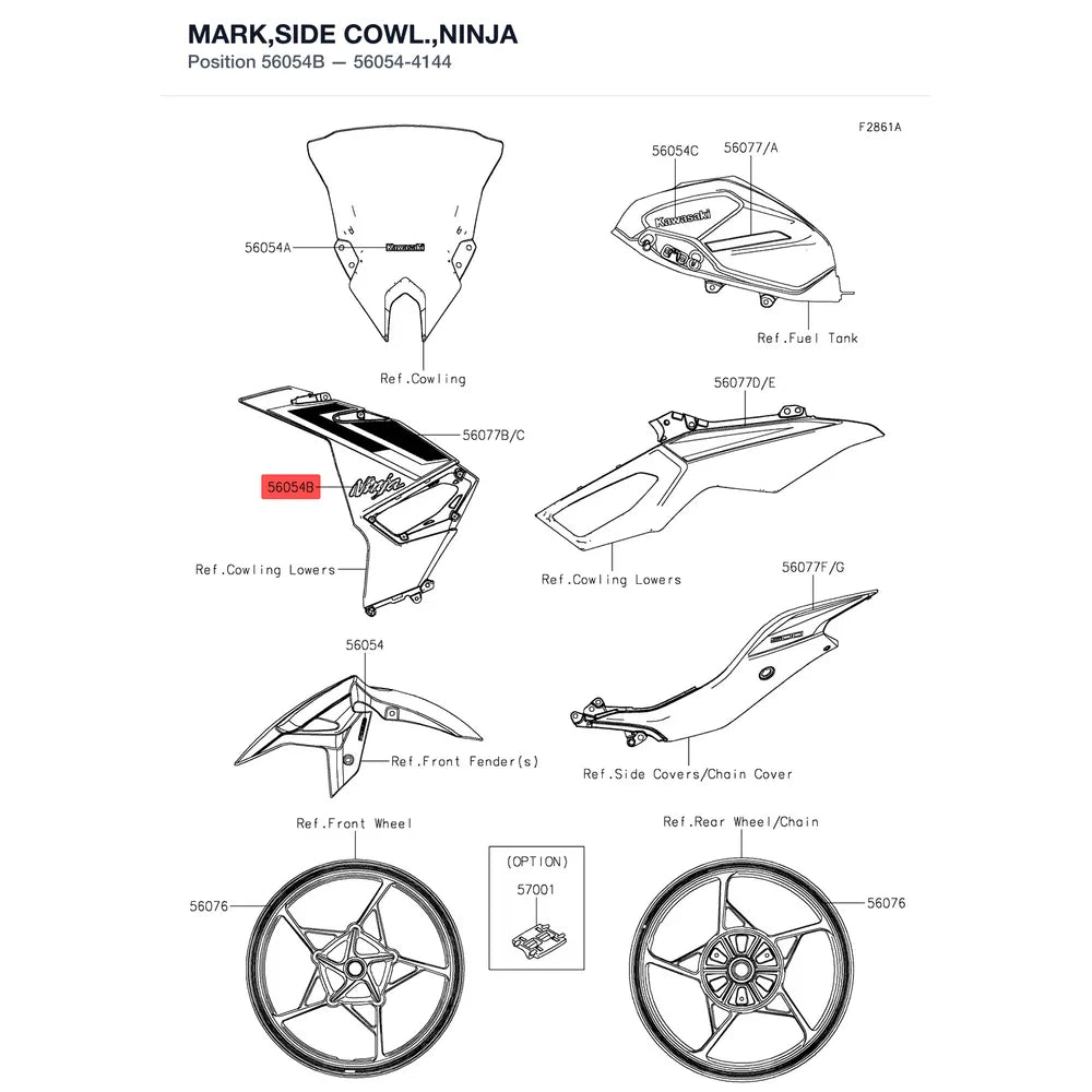 Kawasaki OEM – MARK,SIDE COWL.,NINJA product image