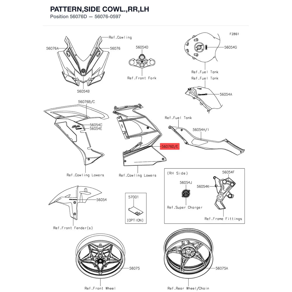 Kawasaki OEM – PATTERN,SIDE COWL.,RR product image