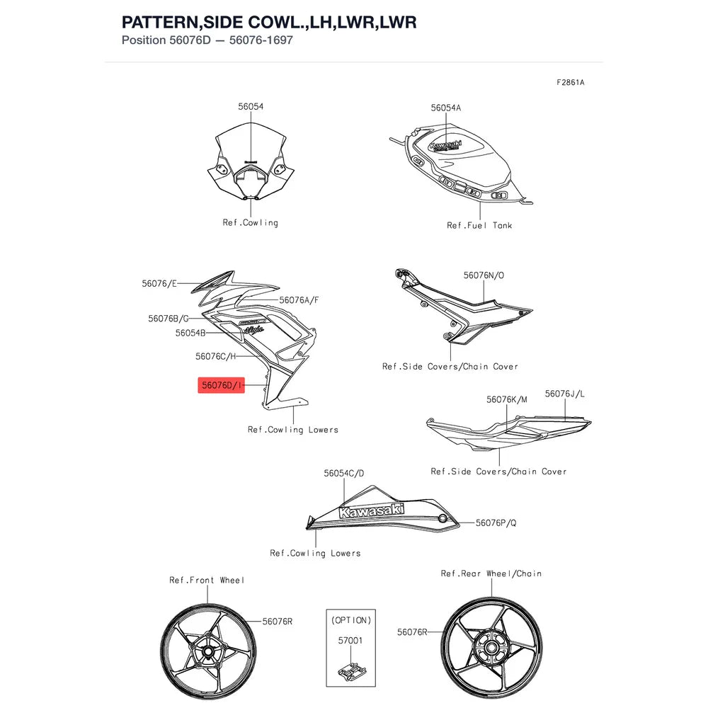 Kawasaki OEM – PATTERN,SIDE COWL.,LH product image