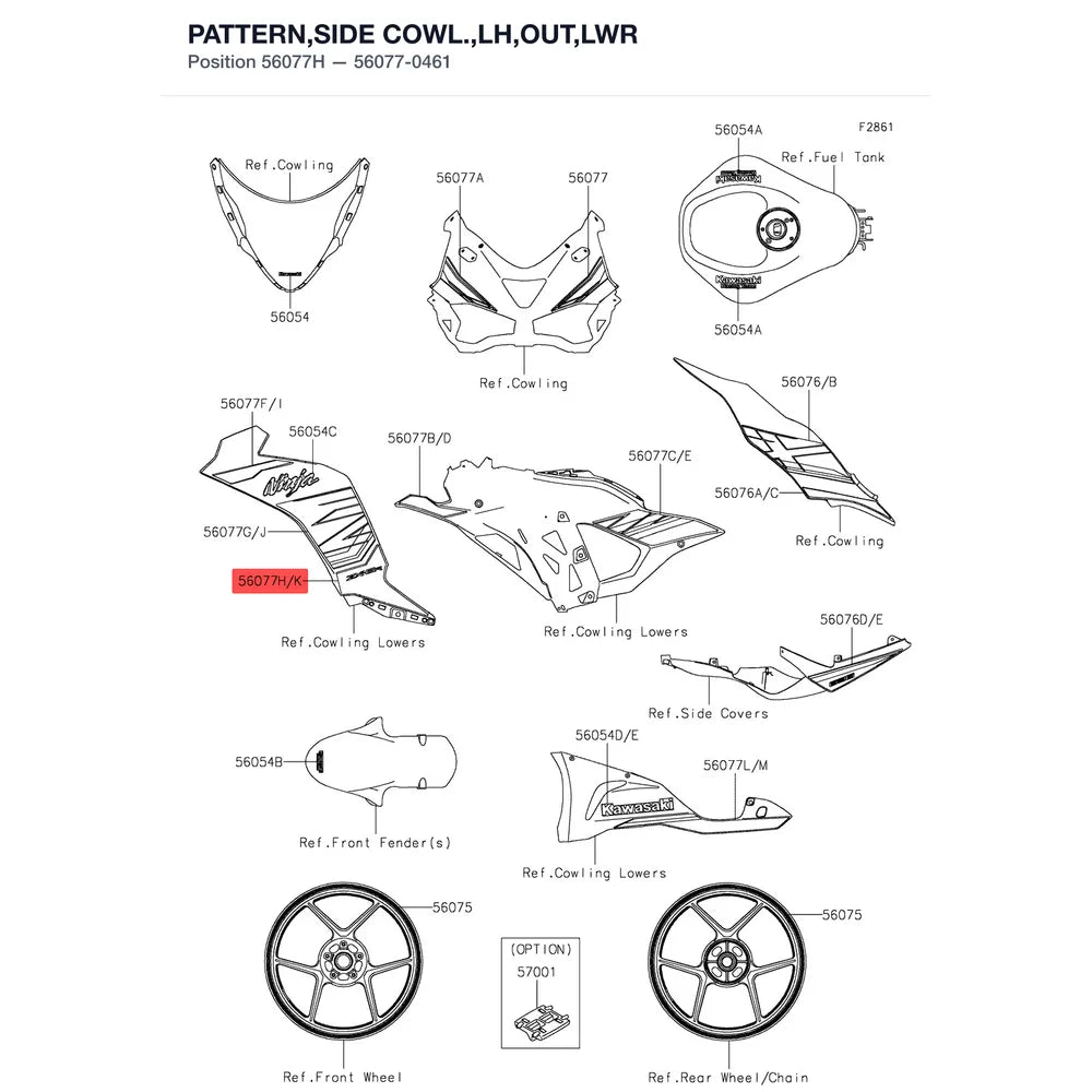 Kawasaki OEM – PATTERN,SIDE COWL.,LH product image