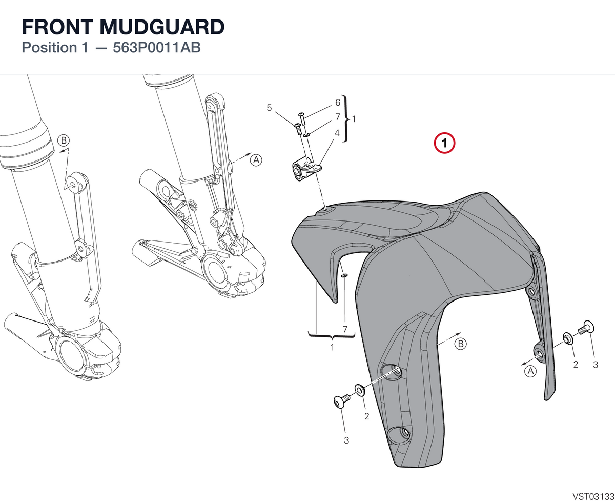 FRONT MUDGUARD 563P0011AB diagram position