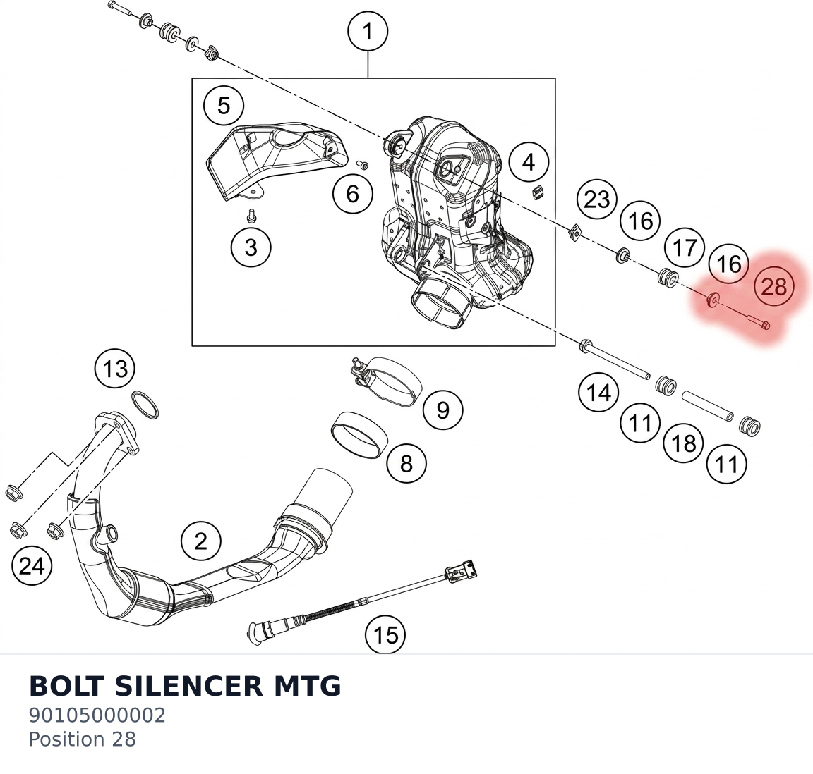 Diagram preview: BOLT SILENCER MTG (90105000002)