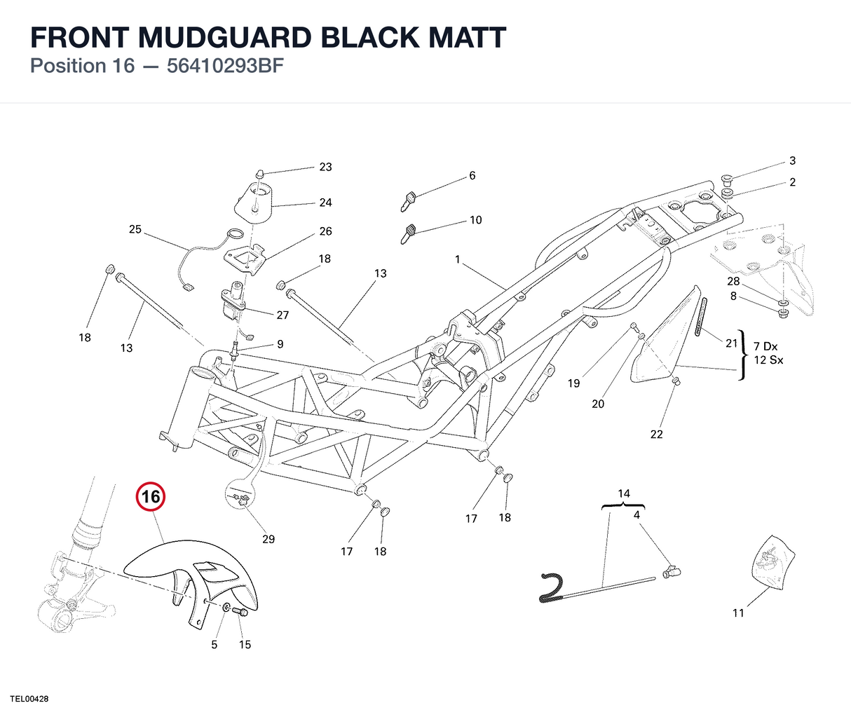 FRONT MUDGUARD BLACK MATT