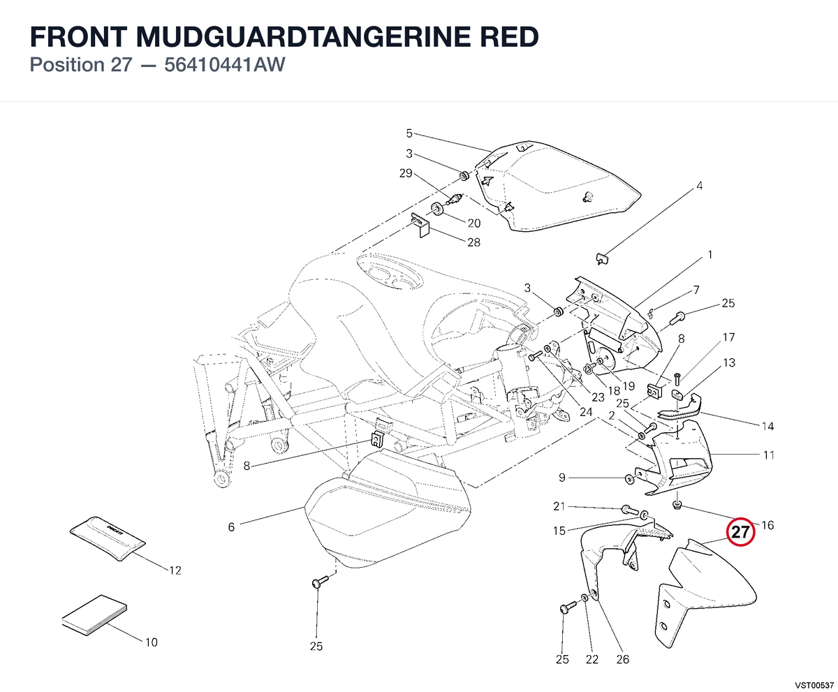 FRONT MUDGUARDTANGERINE RED