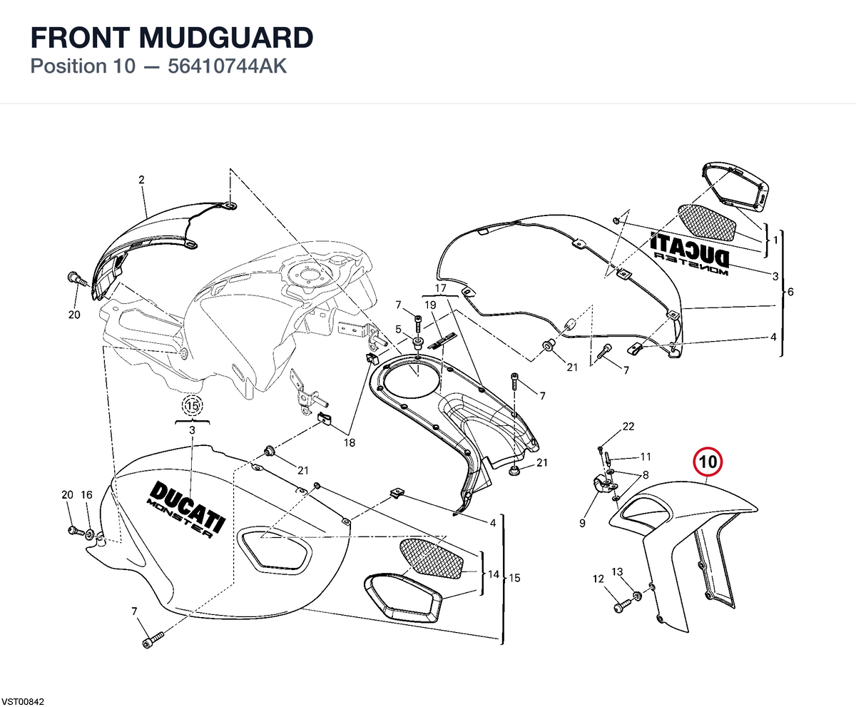FRONT MUDGUARD 56410744AK diagram position