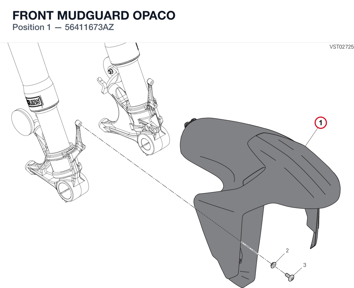 FRONT MUDGUARD OPACO 56411673AZ diagram position