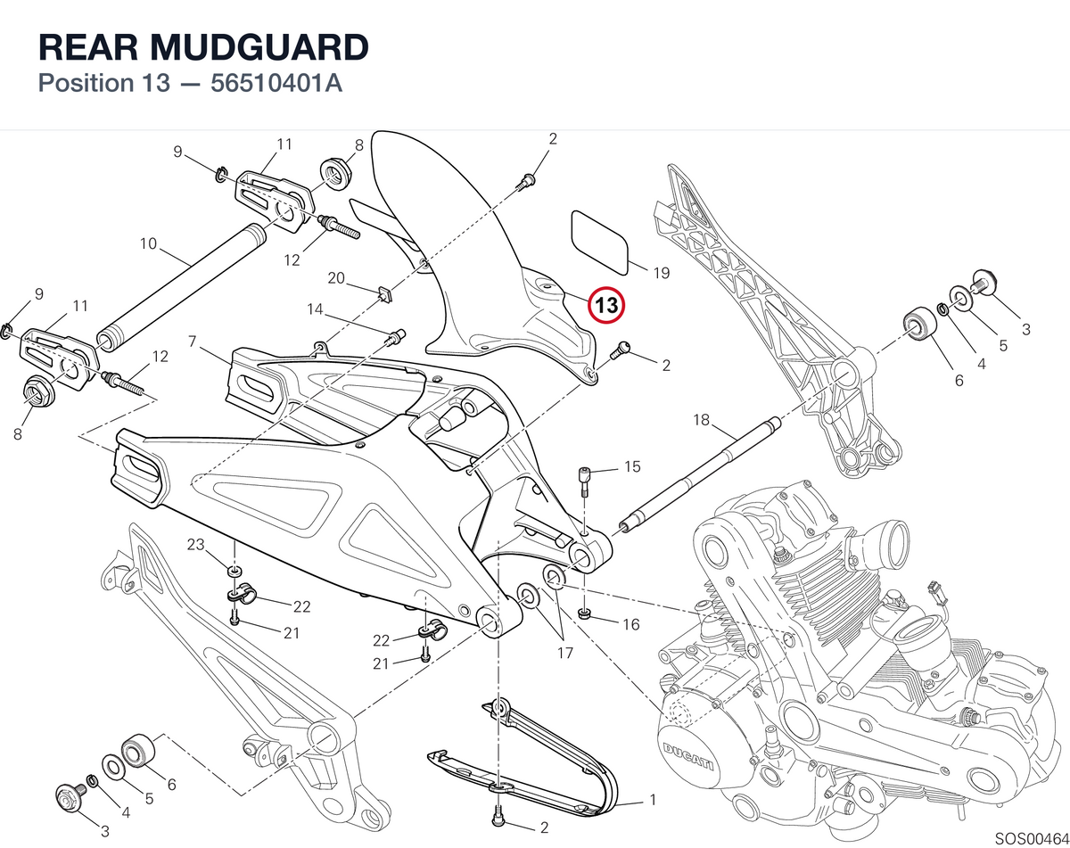 REAR MUDGUARD 56510401A diagram position