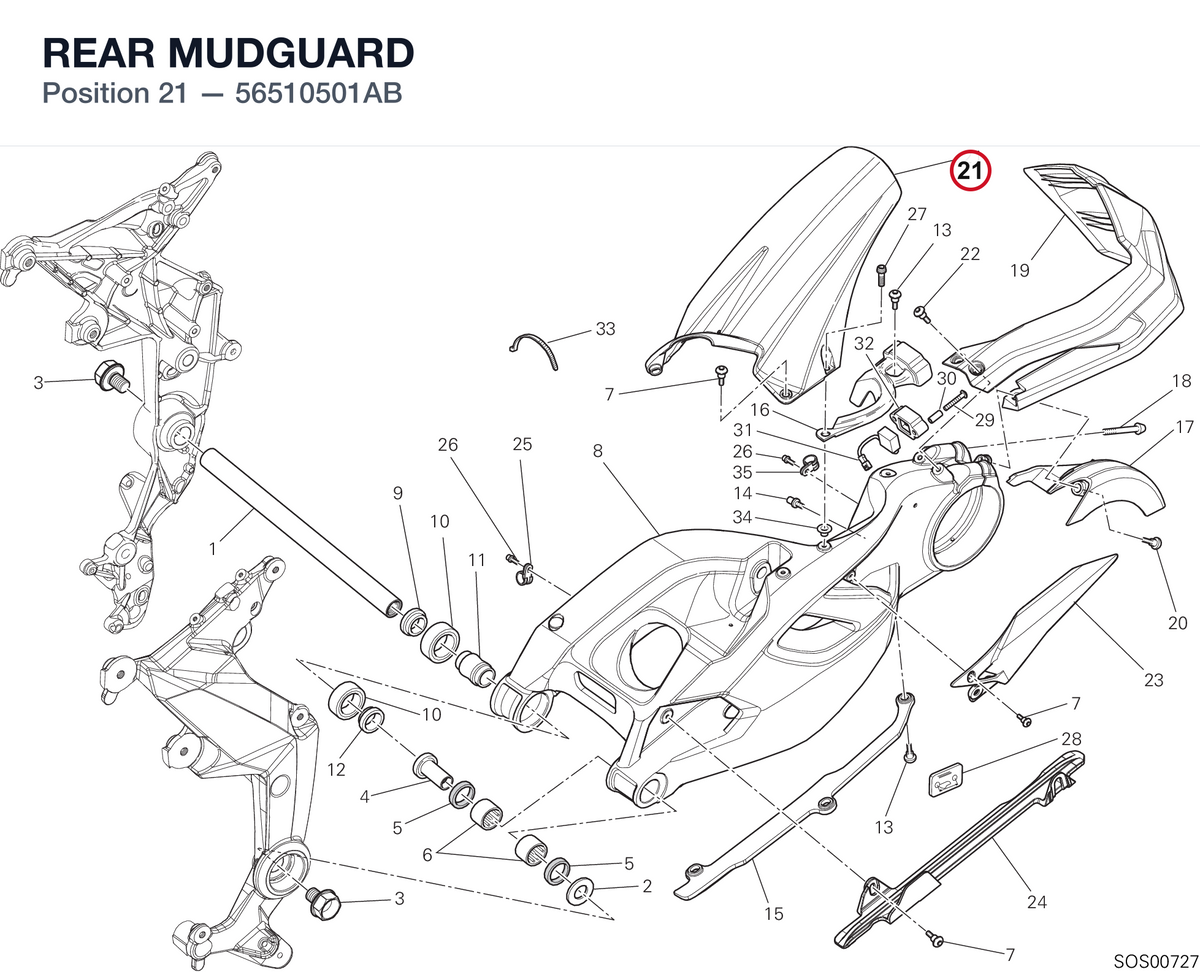REAR MUDGUARD 56510501AB diagram position