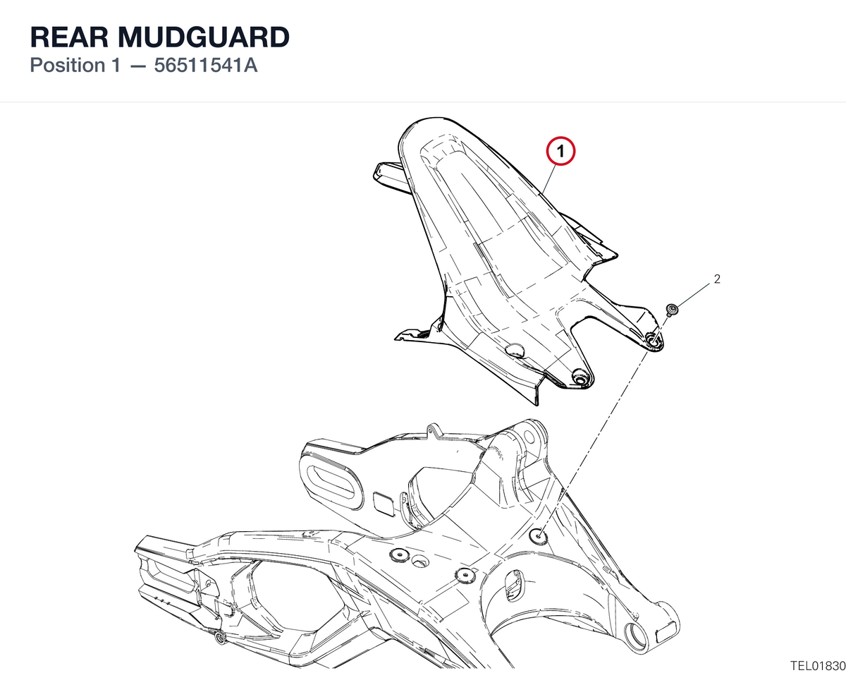 REAR MUDGUARD 56511541A diagram position