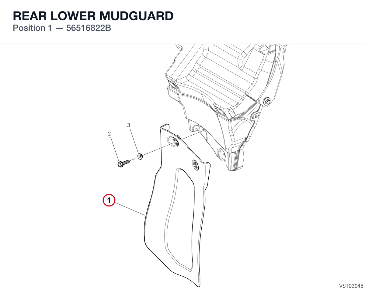 REAR LOWER MUDGUARD 56516822B diagram position