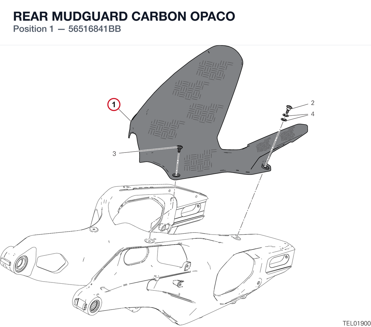 REAR MUDGUARD CARBON OPACO