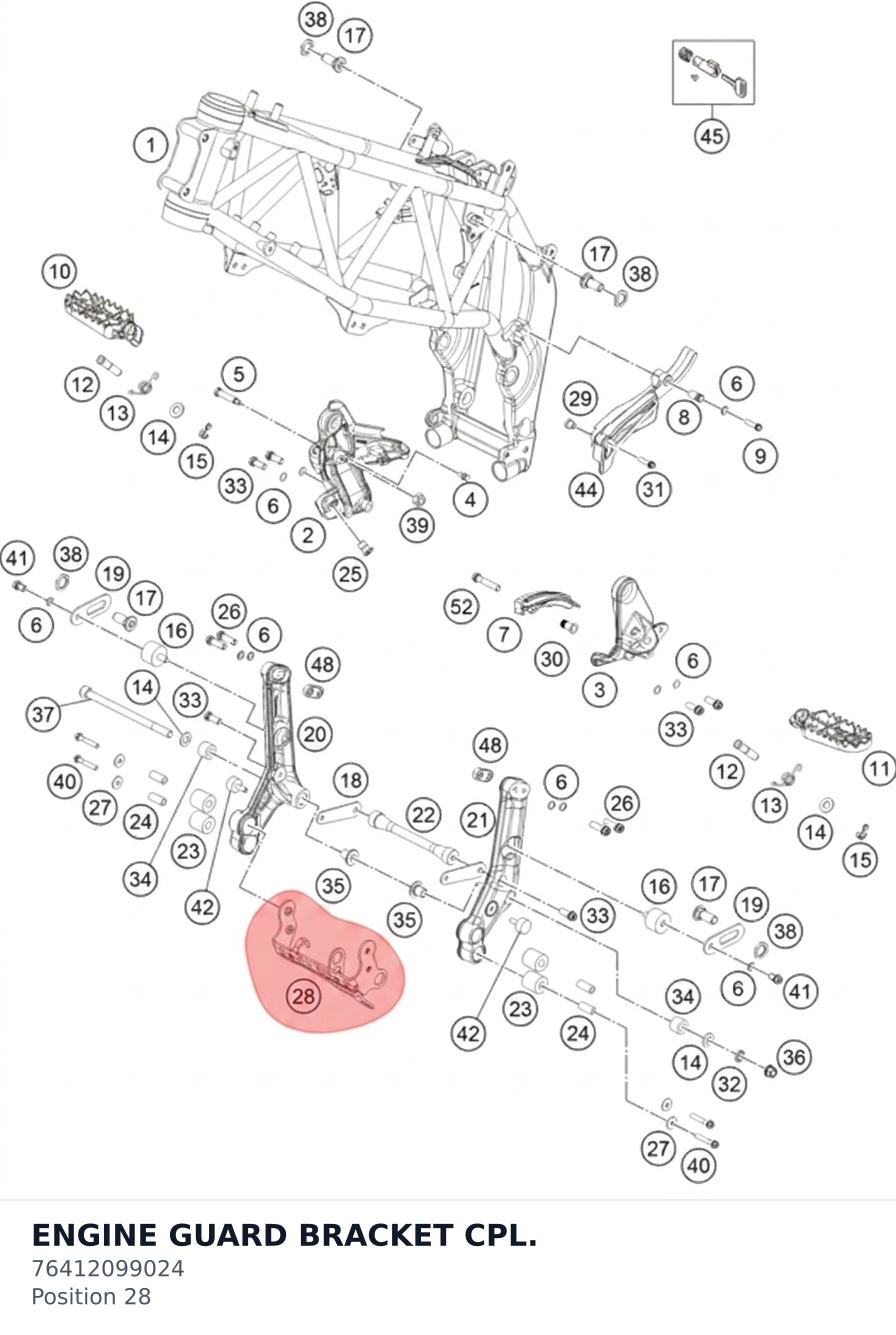 Diagram preview: ENGINE GUARD BRACKET CPL. (76412099024)