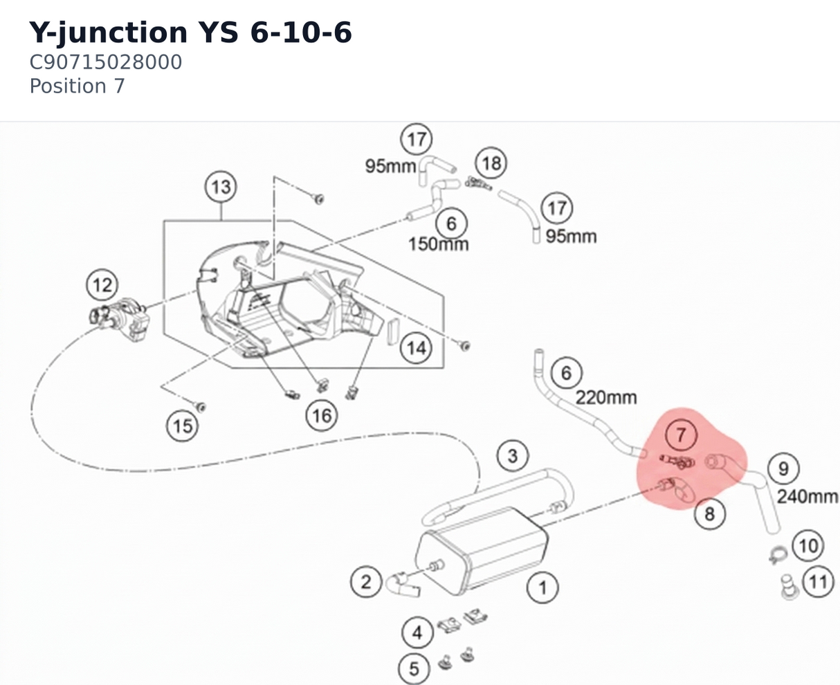 Diagram preview: Y-junction YS 6-10-6 (C90715028000)