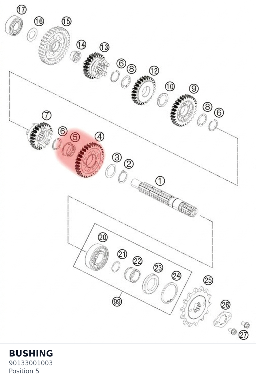 Diagram preview: BUSHING (90133001003)