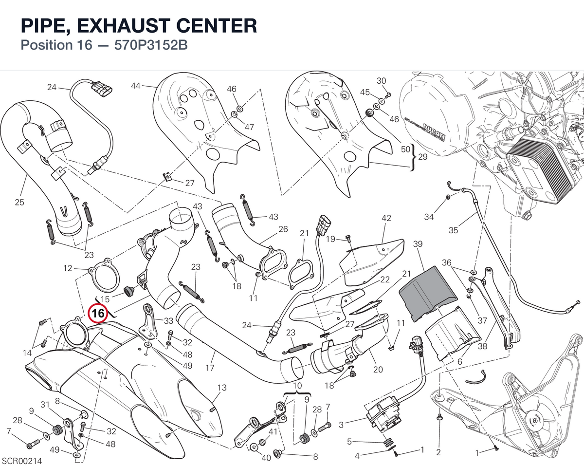PIPE, EXHAUST CENTER 570P3152B diagram position